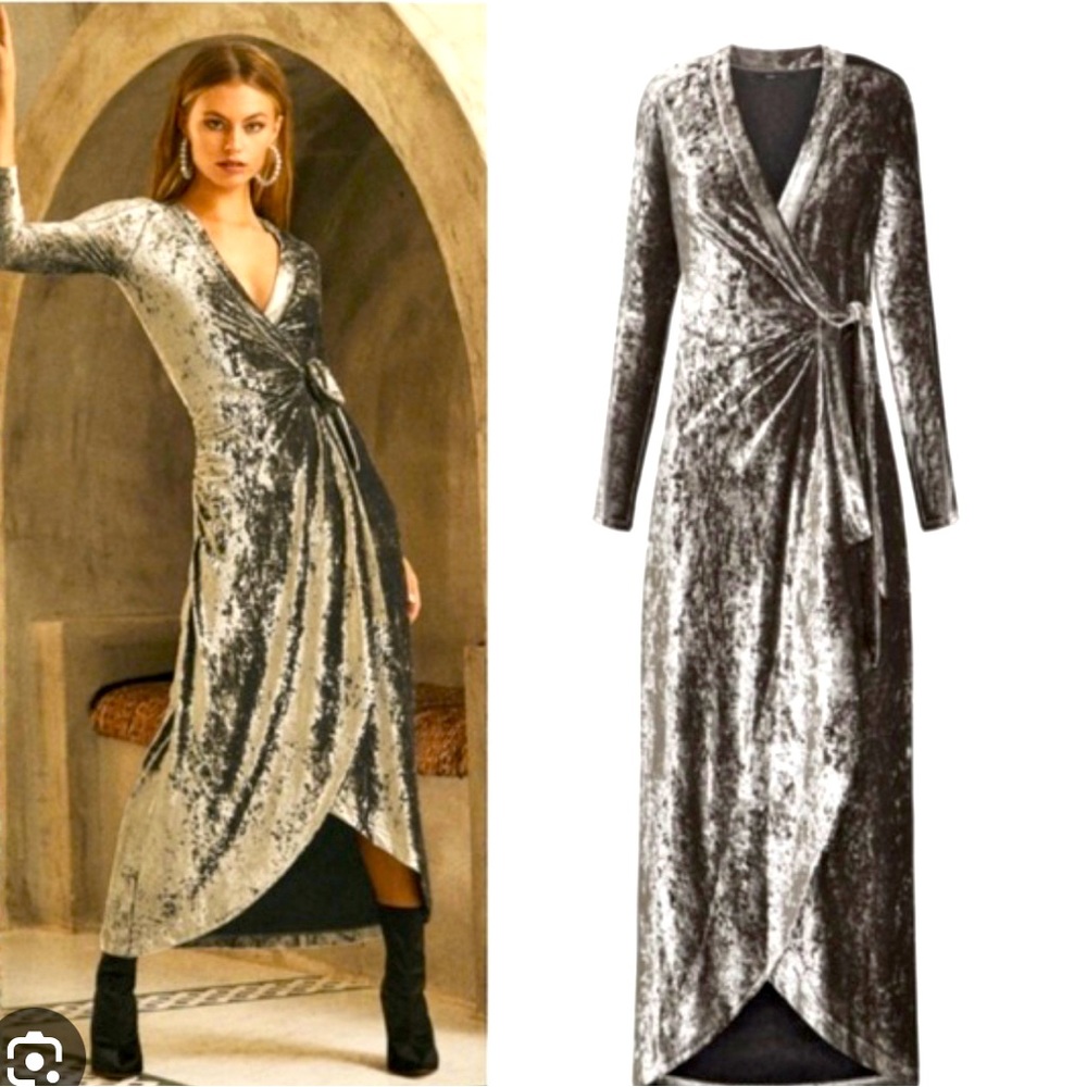 BCBG MAXAZRIA Long Wrap Dress